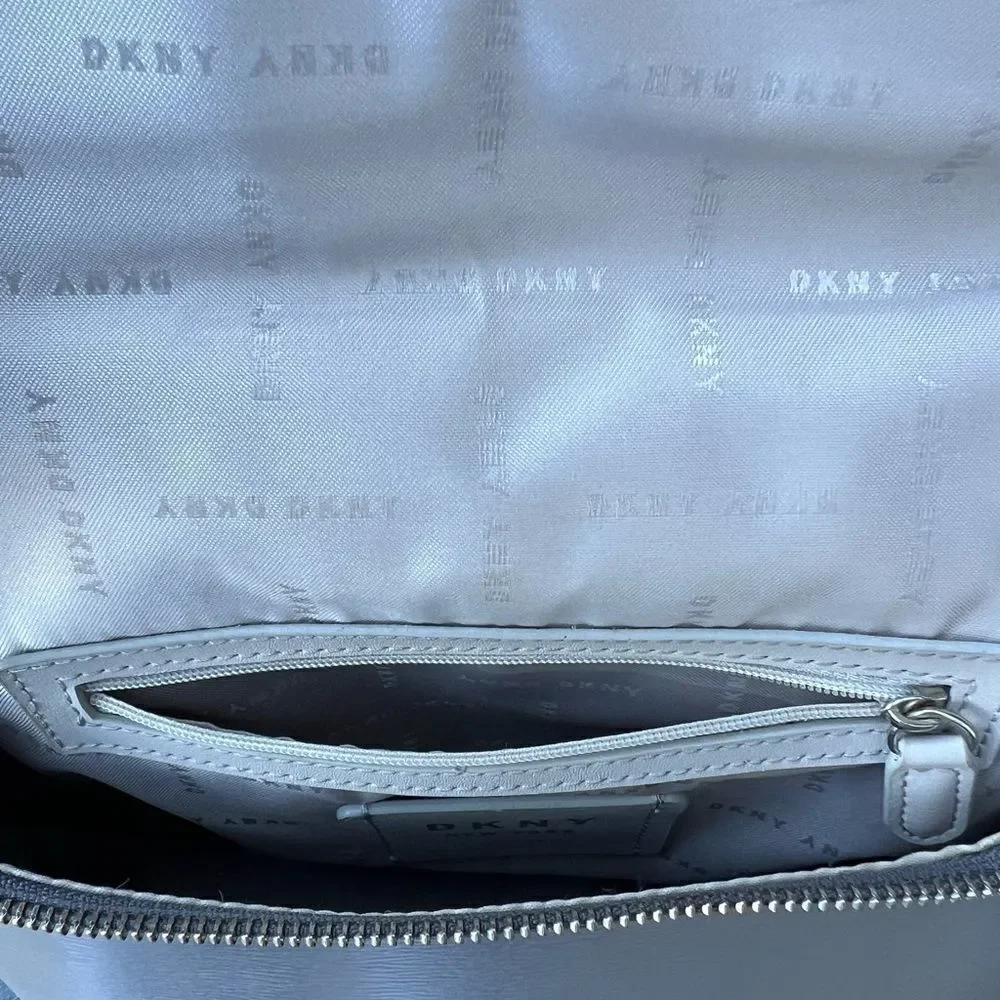 DKNY Silver Top Handle Backpack Handbag